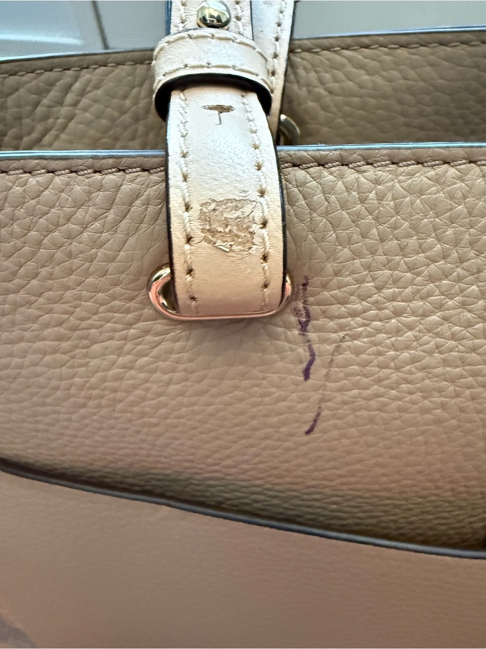 Michael Kors Taupe Pebbled Leather Tote - Picture 6 of 6